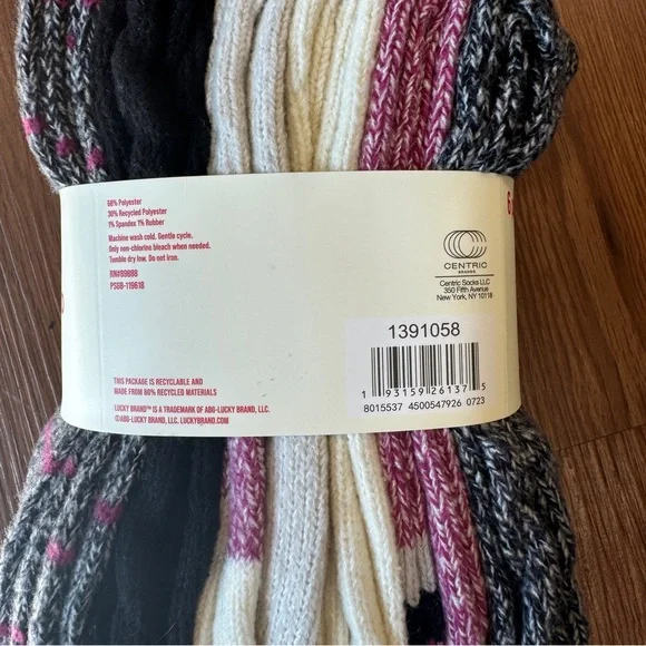 LUCKY BRAND Super Soft Boot Socks 6 Pack Multi Women’s Size 5-10 - Picture 11 of 11